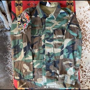 Vintage Military Jacket w/ Hand Embroidery